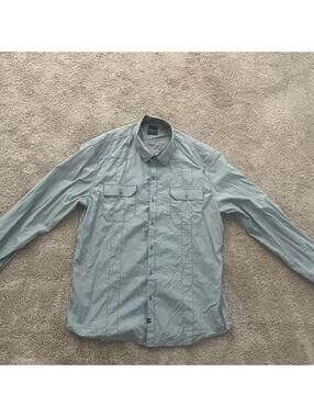 Men's Blue and Grey Shirt